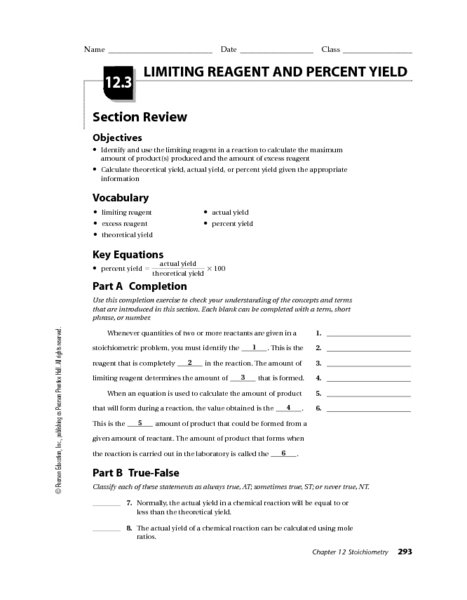 Percent Yield Worksheet Free Worksheets Library