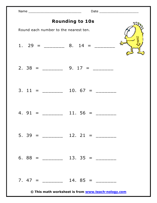 Rounding Numbers Worksheets 3rd Grade Free Worksheets Library