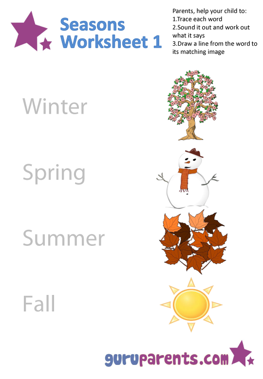 Seasons Worksheets