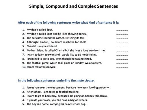 Simple, Compound And Complex Sentences By Skillsmastery