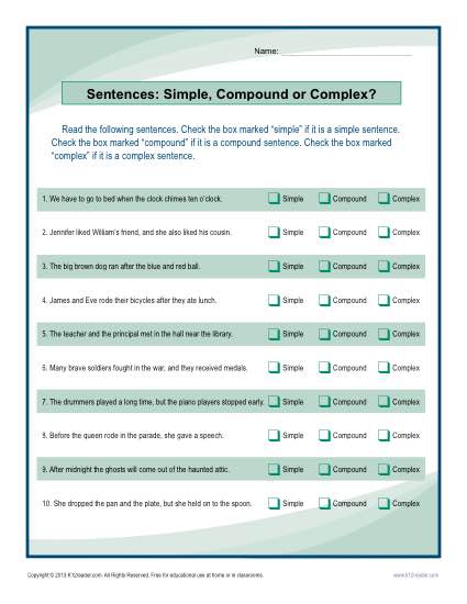 Simple, Compound Or Complex Sentence