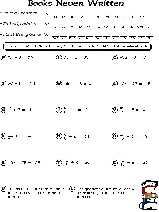 Step Level Step Books Never Written Math Worksheet Key Books Never