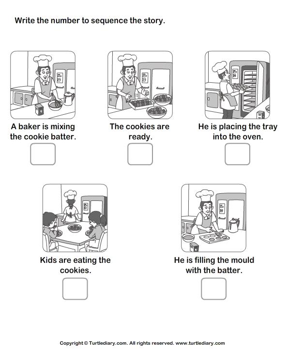 Story Sequencing Baker And Cookie Worksheet