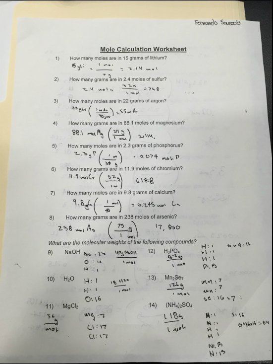 Take Paraphrasing Tier Grams Moles Calculations Worksheet Answers