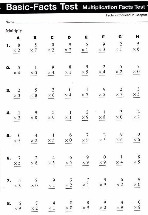 Times Tables Worksheets 3rd Grade