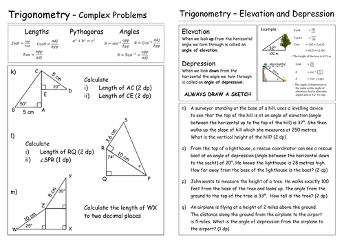 Trigonometry Worksheets