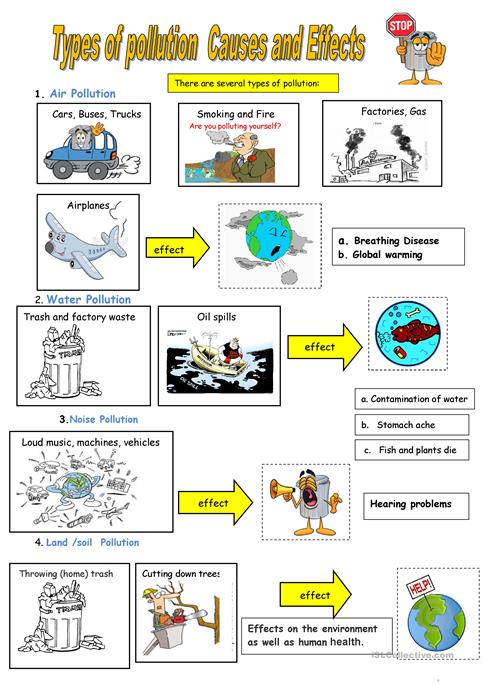 Types Of Pollution Worksheet