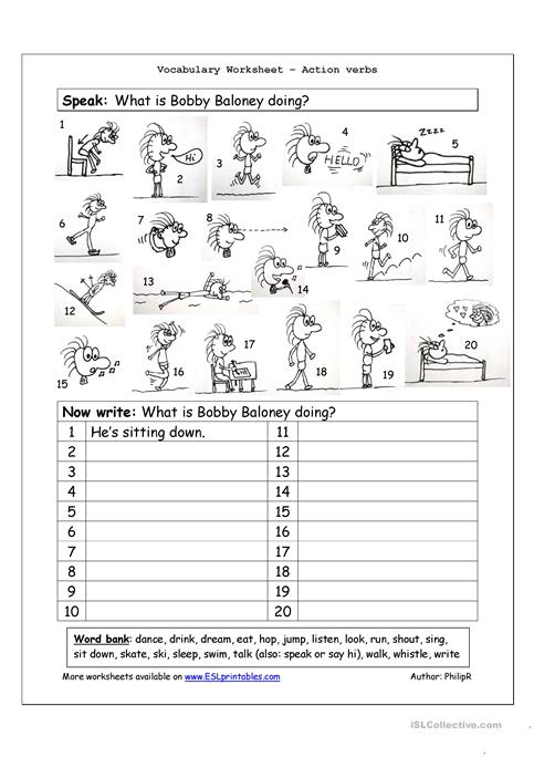 Vocabulary Matching Worksheet