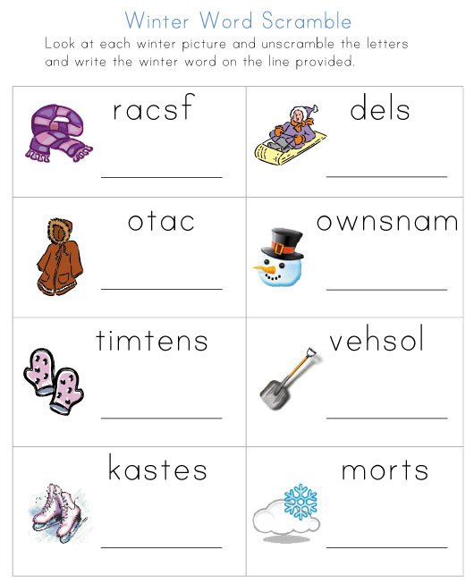 Winter Worksheets From All Kids Network
