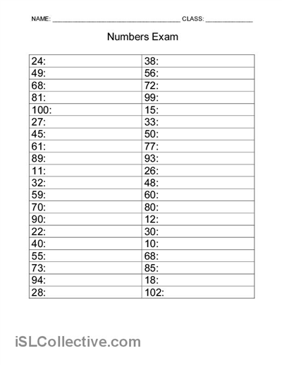 french numbers 1 100 worksheets printable