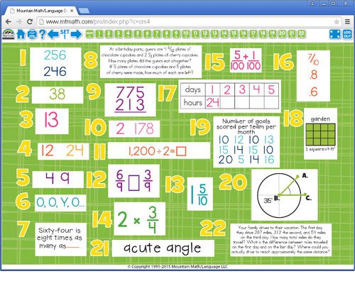4th Grade Common Core Math Spiral Review For Interactive Whiteboard