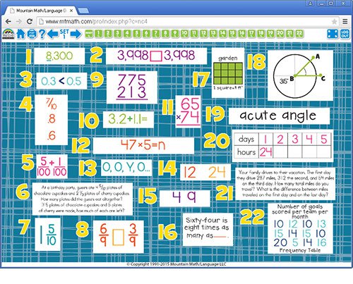 4th Grade Math Spiral Review For Interactive Whiteboard