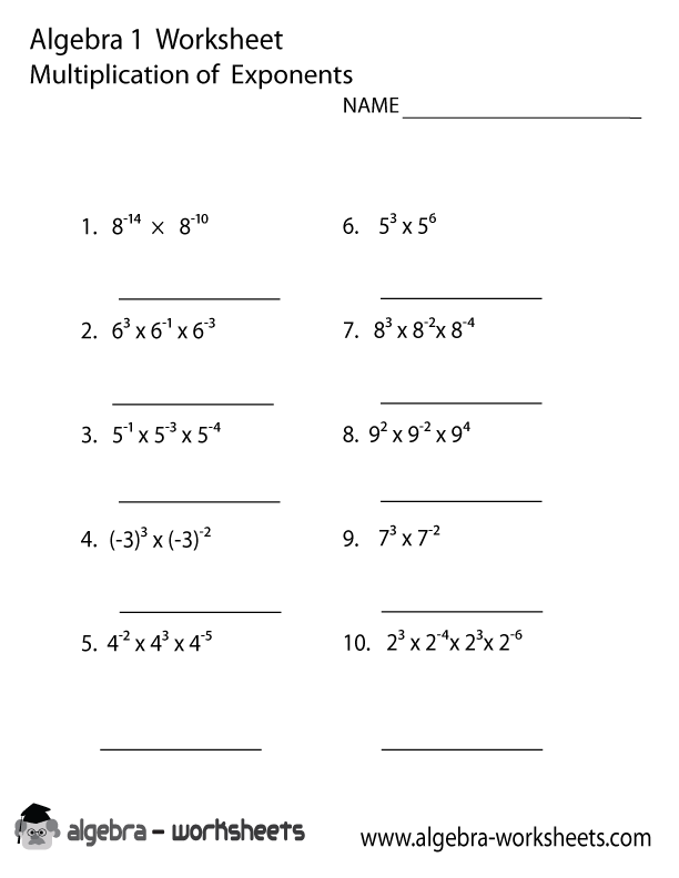 Adding Exponents Worksheet Free Worksheets Library