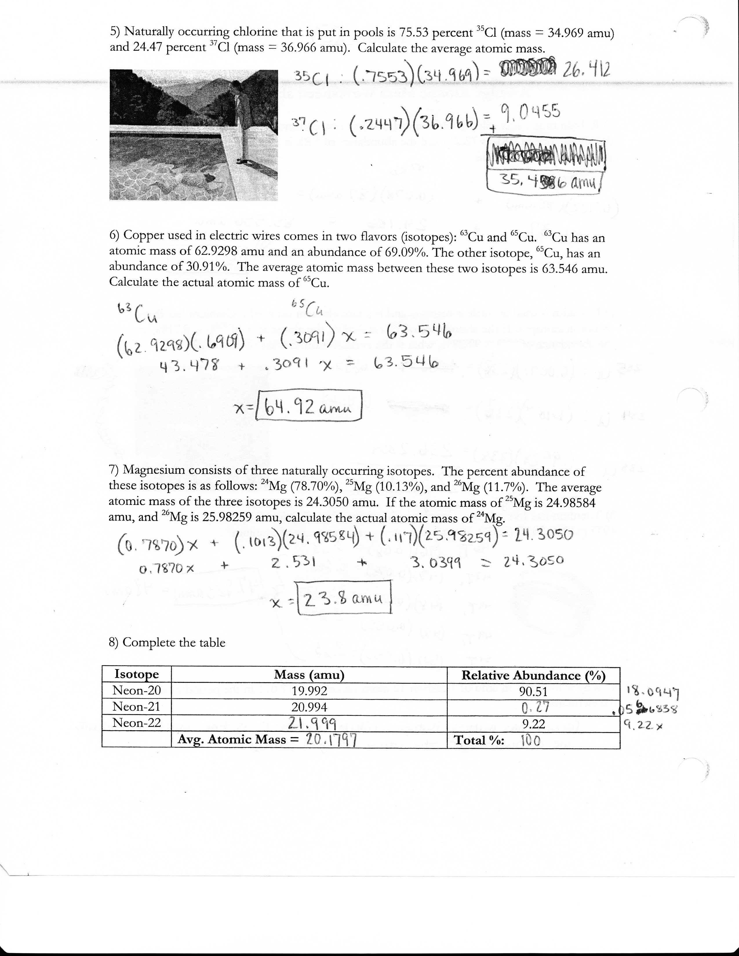 Answers To Side 1 Of Atomic Mass Worksheet Answers To Side, Atomic