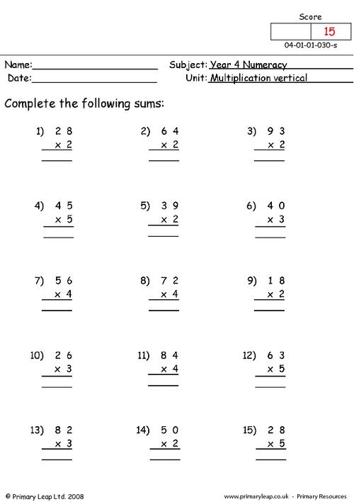 Basic Multiplication Worksheets