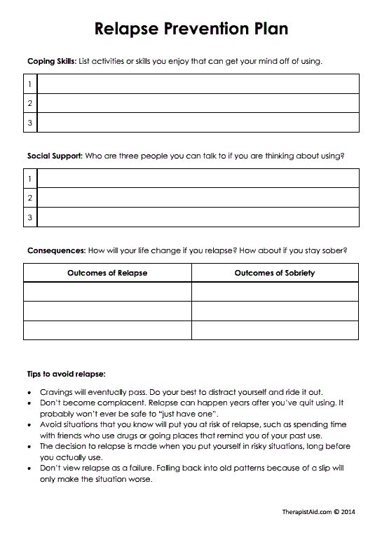 Best 25+ Relapse Prevention Ideas On Free Worksheets Samples