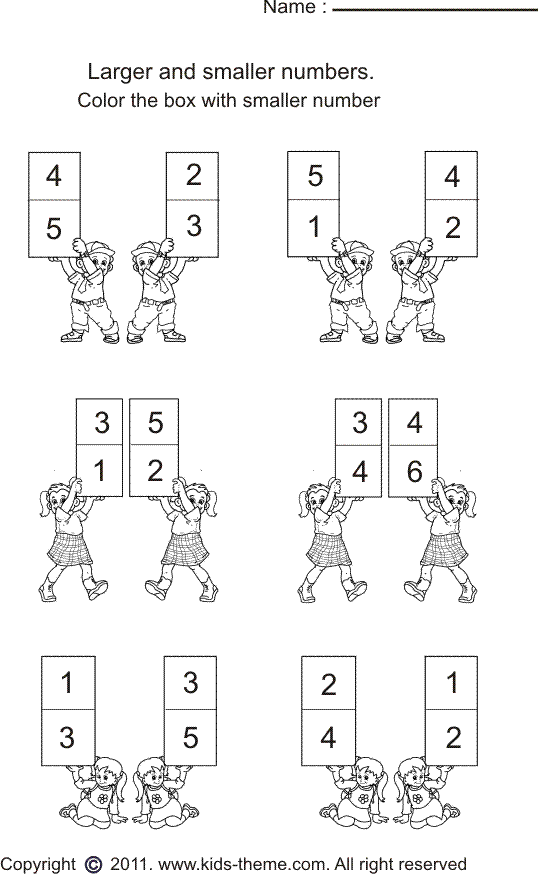 Bigger And Smaller Numbers Worksheet Worksheets For All