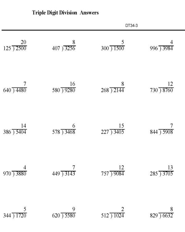 Bluebonkers   Division Worksheets