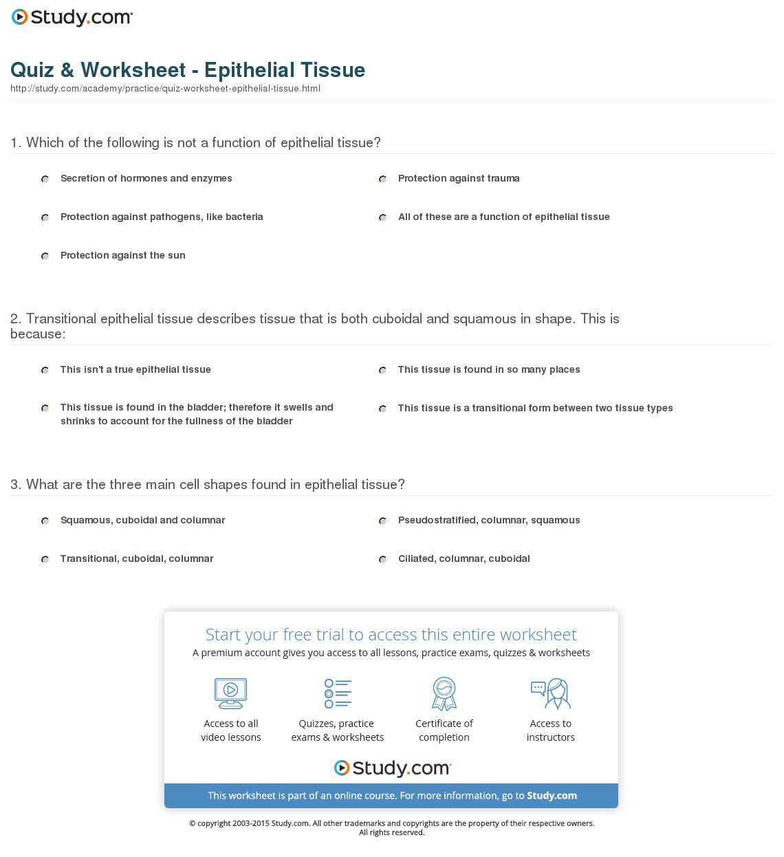 Cells And Tissues Worksheet Answers Worksheets