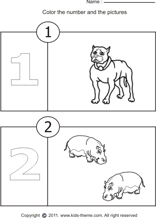 Coloring Number Worksheets