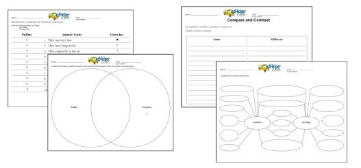 Compare And Contrast Worksheets