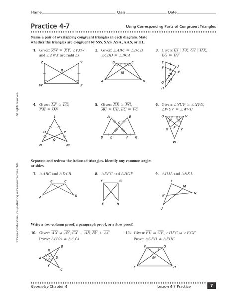 Congruent Triangles Worksheet Similar And Congruent Triangles