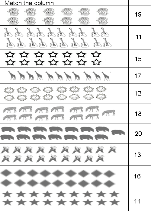 Counting Objects Worksheets 1-20