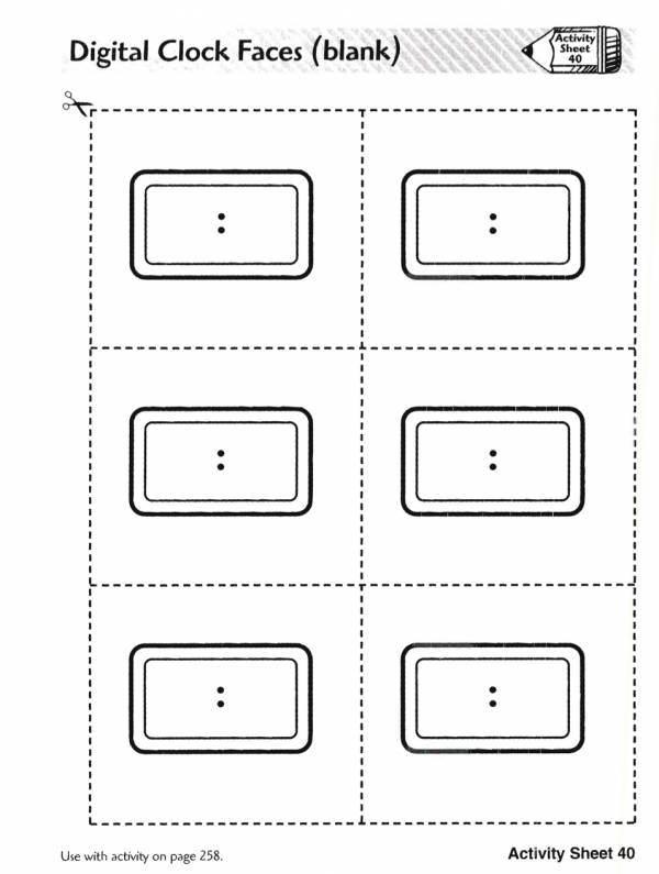 Digital Clock Faces (blank) (free Printable Pdf)