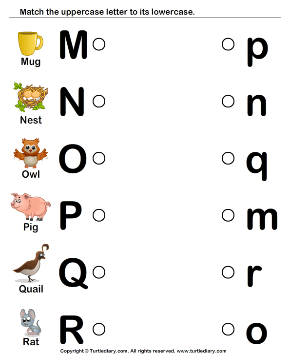 Download And Print Turtle Diary's Draw Line To Match Letters M To