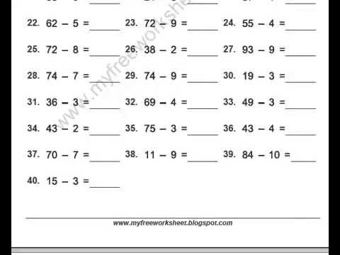 Download Free Subtraction Worksheets For Class 3 Maths