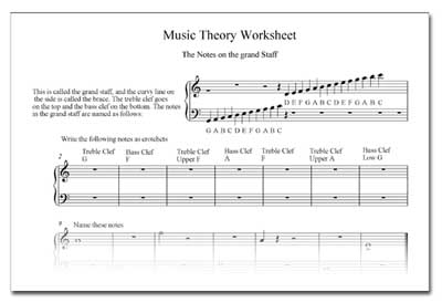 Elementary Music Worksheets For Young Children