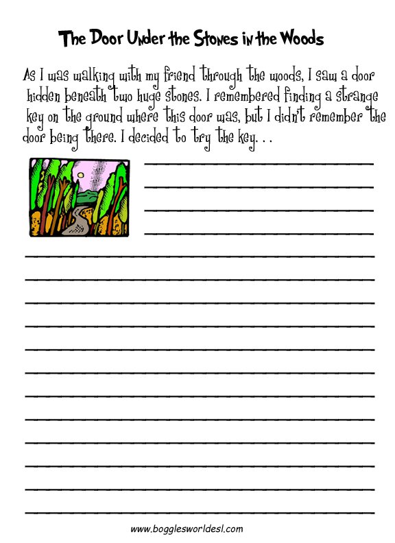 Esl Creative Writing Worksheets