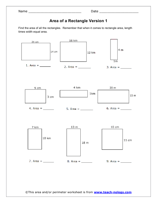 Finding Area 4th Grade Worksheets