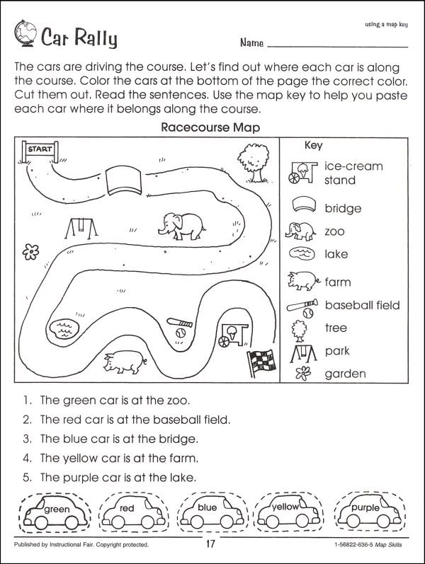 First Grade Map Skills Worksheets Worksheets For All