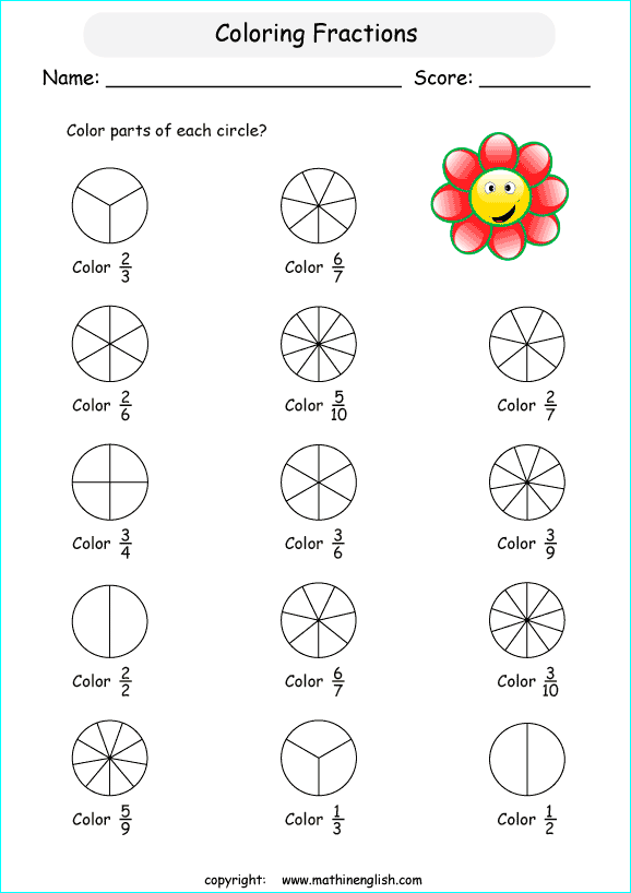 Fraction Worksheets For Primary Math Grades 2 To 6 That Can Be