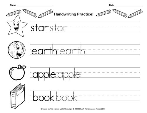 Free Handwriting Practice Paper For Kids