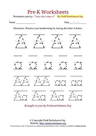 Free Letter Tracing Worksheets For Kindergarten  1