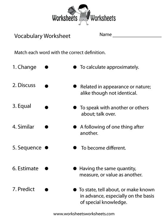 Free Printable 6th Grade Vocabulary Worksheets