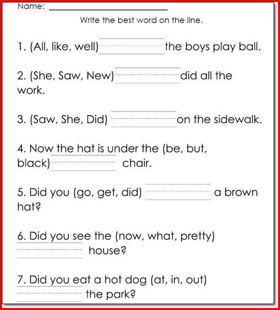 Free Printable Worksheets For 1st Grade Reading Comprehension
