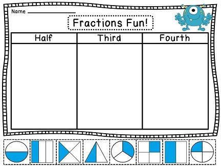 Fun Fractions Half Third And Fourth Worksheets