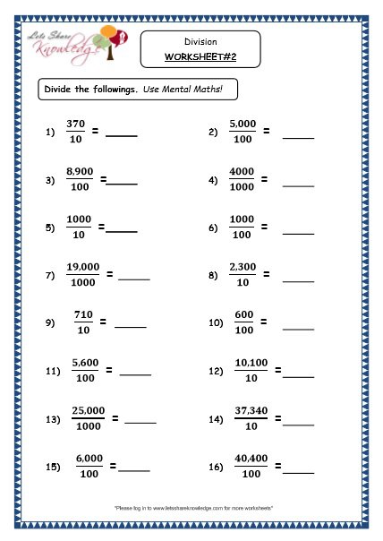 Grade 4 Maths Resources (1 7 5 Dividing By Multiples Of 10