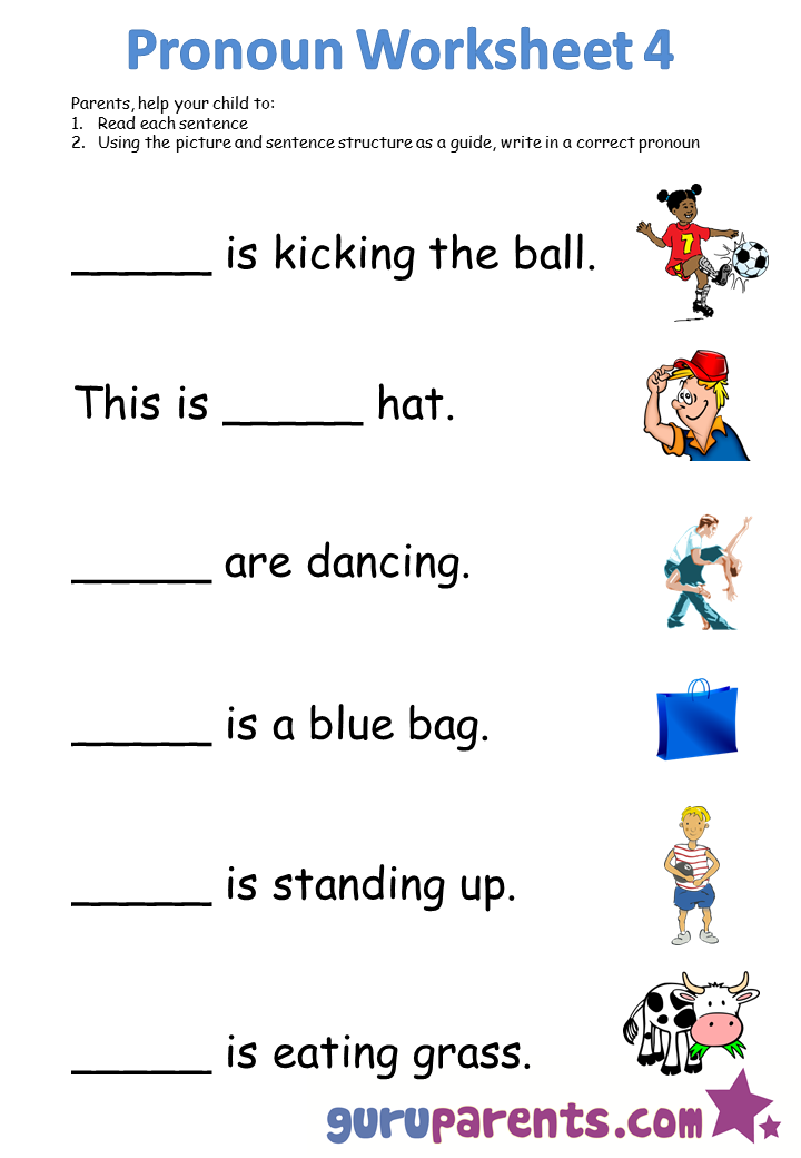 Ideas Of Free Worksheets Pronouns With Description