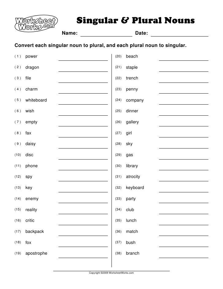 Ideas Of Plural Rules Worksheets On Format Sample