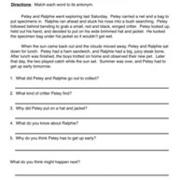 Inference Worksheet 4th Grade Free Worksheets Library