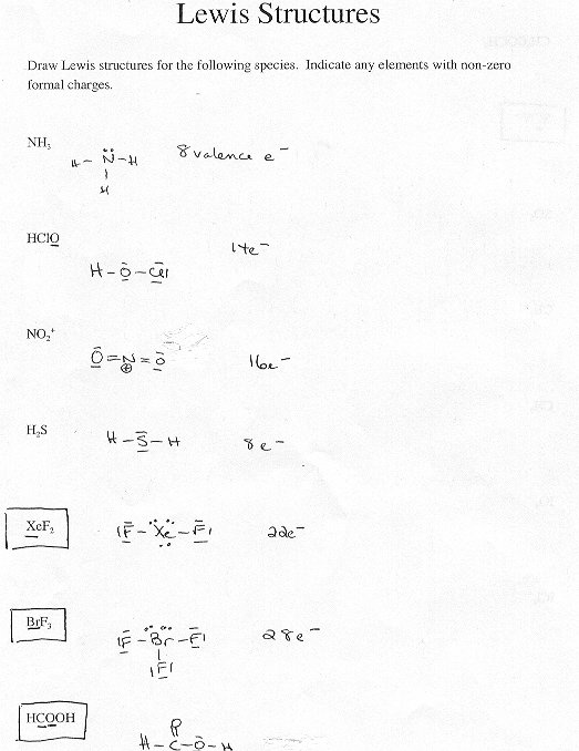 Lewis Dot Structures Worksheet With Answers Free Worksheets