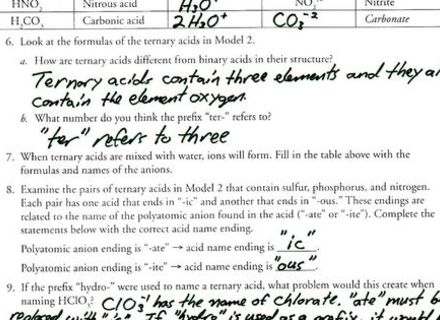 Naming Acids Worksheet Answers Pogil Worksheet, Naming Acids