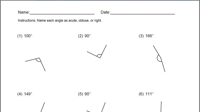 Naming Angles Worksheet