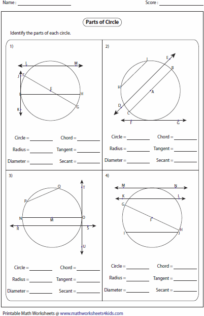 Parts Of A Circle Worksheet Free Worksheets Library | Free Worksheets ...