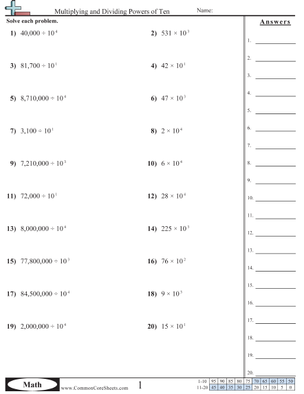 Power Of 10 Worksheets Worksheets For All Free Worksheets Samples