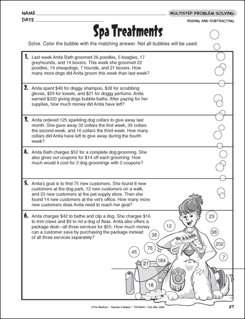 Problem Solving Worksheet Grade 4 Worksheets For All